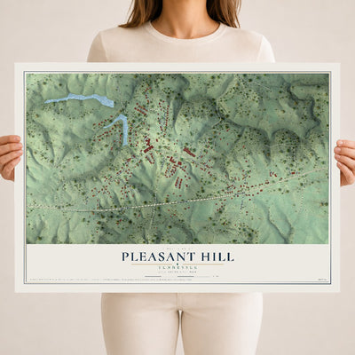 Map of Pleasant Hill, Tennessee, 18 x 24 inch unframed archival matte print