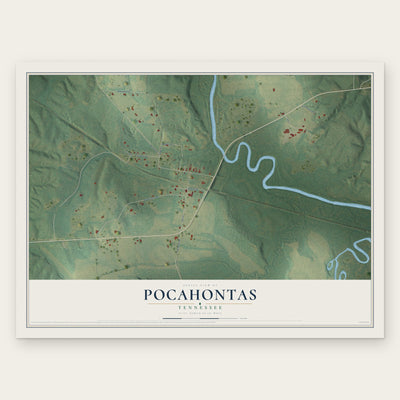 Pocahontas, Tennessee map print, the full design