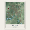 Raleigh, Tennessee map print, the full design