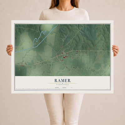 Map of Ramer, Tennessee, 24 x 36 inch unframed archival matte print