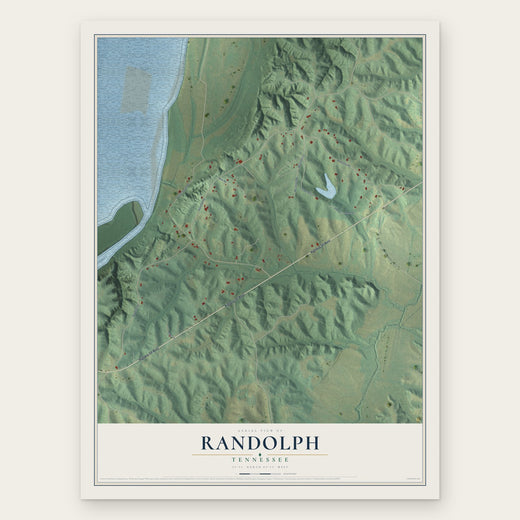 Randolph, Tennessee map print, the full design