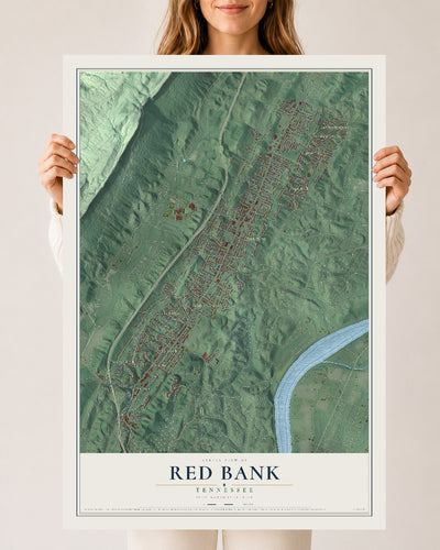Map of Red Bank, Tennessee, 24 x 36 inch unframed archival matte print