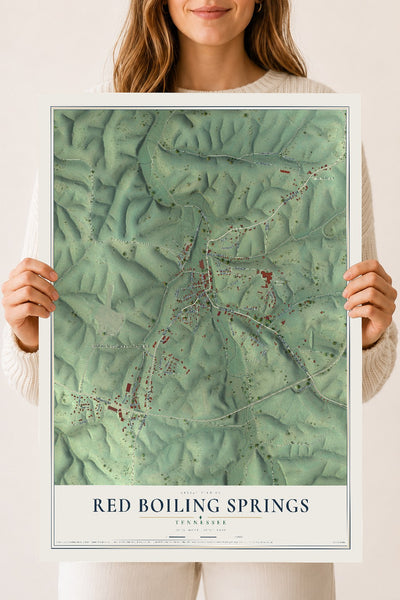 Map of Red Boiling Springs, Tennessee, 18 x 24 inch unframed archival matte print