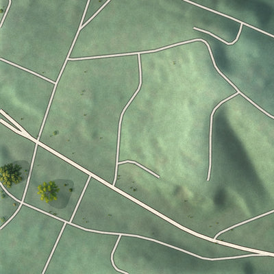 Second close-up of the map of Ridgeside, Tennessee print showing more streets and buildings