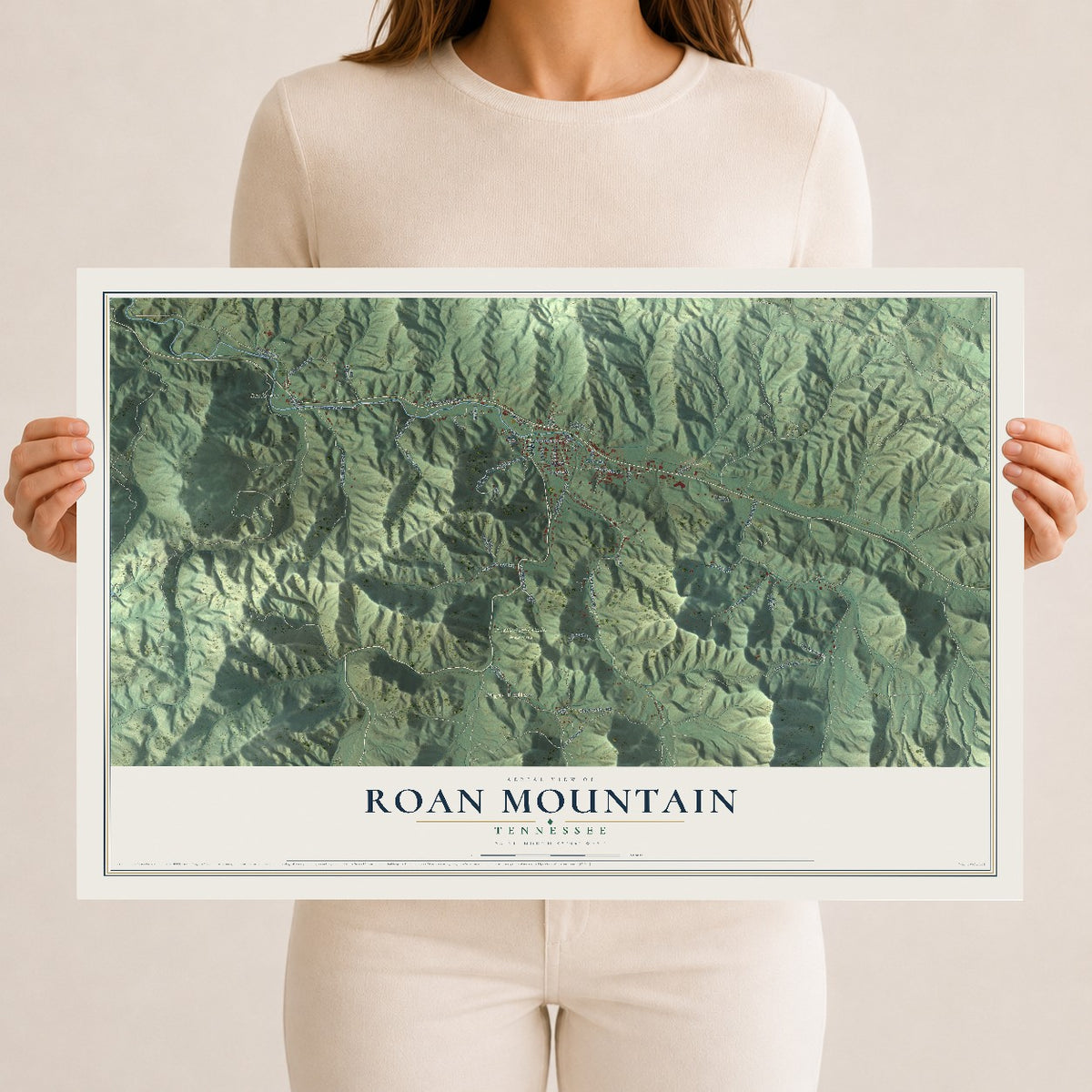 Map of Roan Mountain, Tennessee, 12 x 18 inch unframed archival matte print