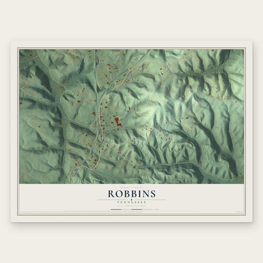 Robbins, Tennessee map print, the full design