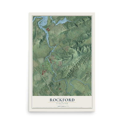Map of Rockford, Tennessee, 12 x 18 inch unframed archival matte print
