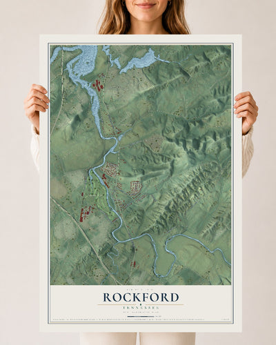 Map of Rockford, Tennessee, 24 x 36 inch unframed archival matte print