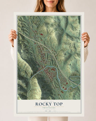 Map of Rocky Top, Tennessee, 24 x 36 inch unframed archival matte print