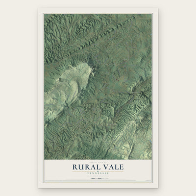Rural Vale, Tennessee map print, the full design