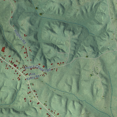 Second close-up of the map of Scotts Hill, Tennessee print showing more streets and buildings