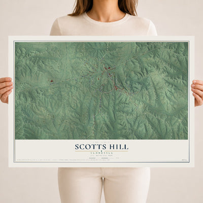 Map of Scotts Hill, Tennessee, 18 x 24 inch unframed archival matte print