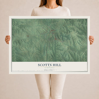 Map of Scotts Hill, Tennessee, 24 x 36 inch unframed archival matte print