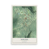 Map of Sewanee, Tennessee, 12 x 18 inch unframed archival matte print