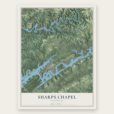 Sharps Chapel, Tennessee map print, the full design