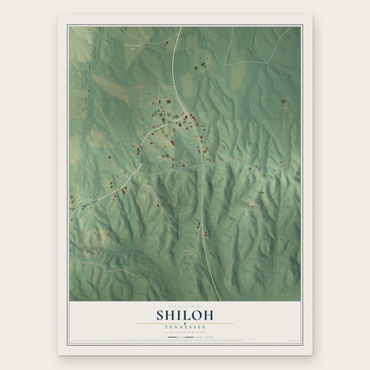 Shiloh, Tennessee map print, the full design