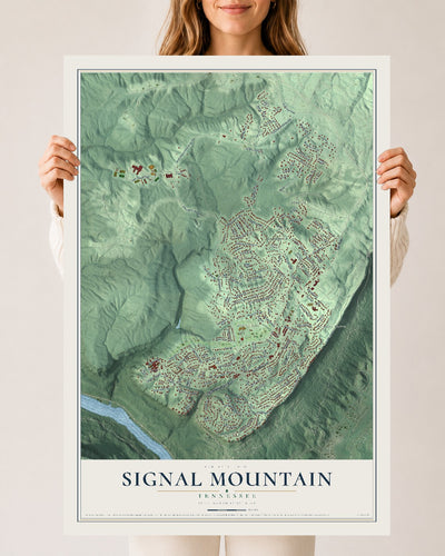 Map of Signal Mountain, Tennessee, 24 x 36 inch unframed archival matte print