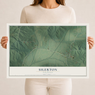 Map of Silerton, Tennessee, 12 x 18 inch unframed archival matte print