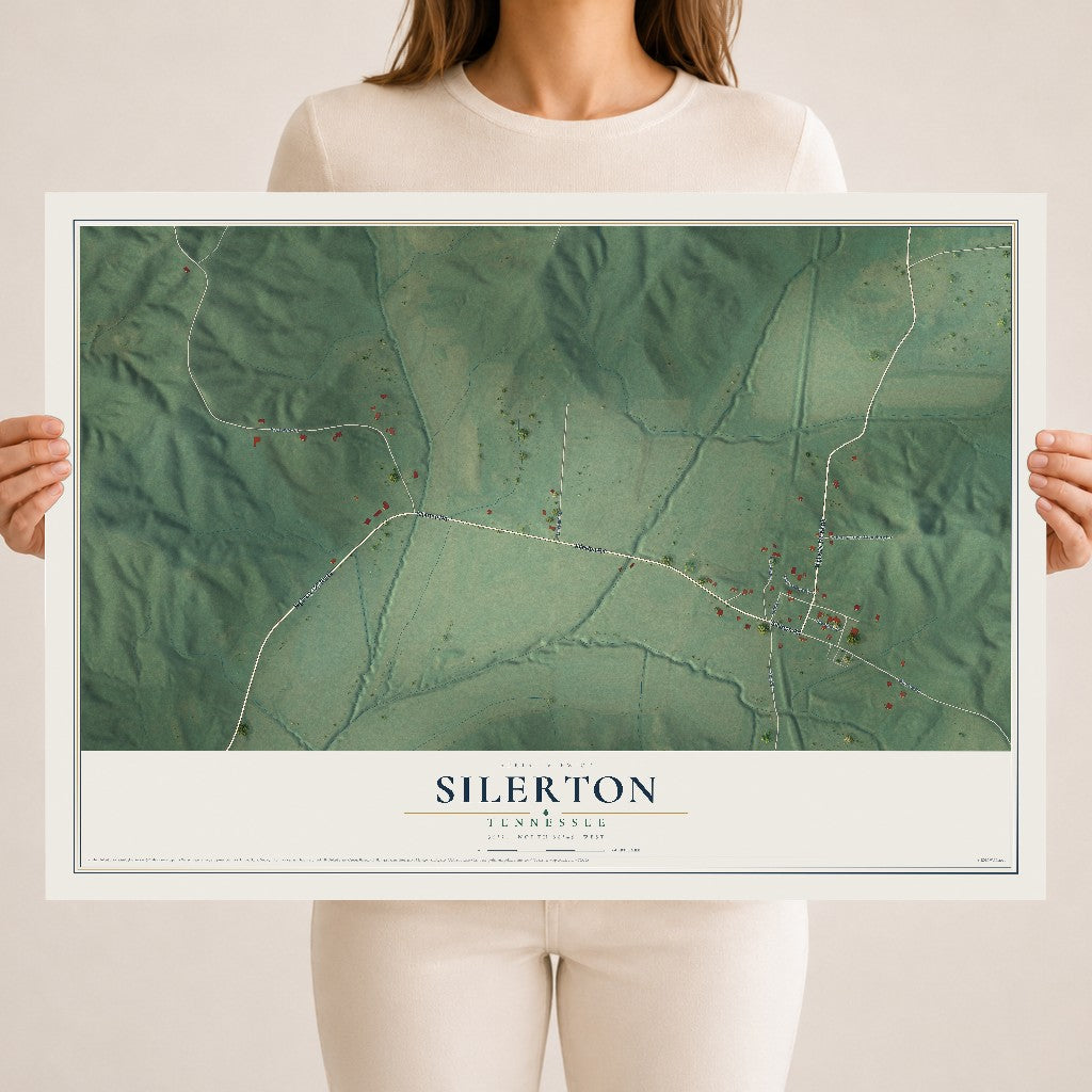 Map of Silerton, Tennessee, 18 x 24 inch unframed archival matte print