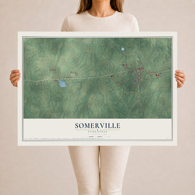 Map of Somerville, Tennessee, 24 x 36 inch unframed archival matte print