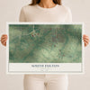 Map of South Fulton, Tennessee, 12 x 18 inch unframed archival matte print