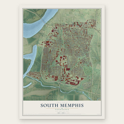 South Memphis, Tennessee map print, the full design