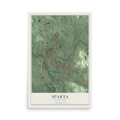 Map of Sparta, Tennessee, 12 x 18 inch unframed archival matte print