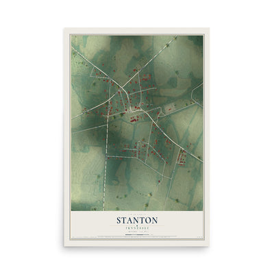 Map of Stanton, Tennessee, 12 x 18 inch unframed archival matte print
