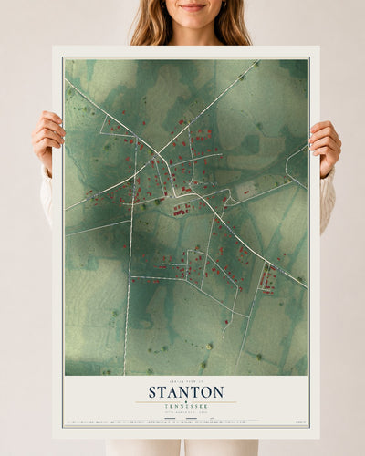 Map of Stanton, Tennessee, 24 x 36 inch unframed archival matte print