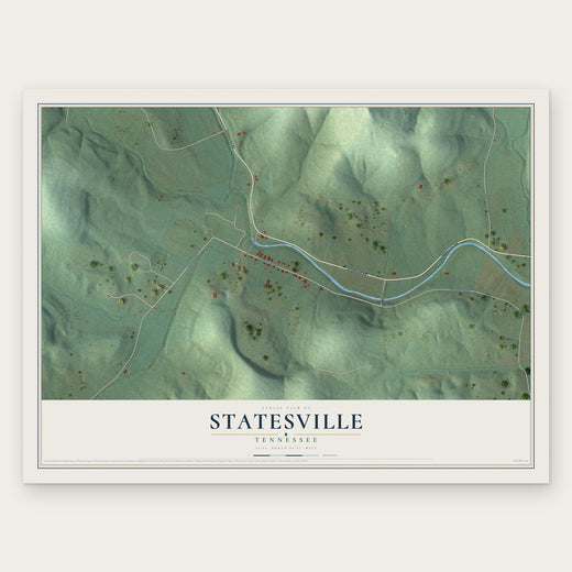 Statesville, Tennessee map print, the full design