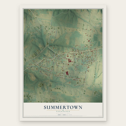 Summertown, Tennessee map print, the full design
