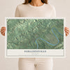 Map of Surgoinsville, Tennessee, 12 x 18 inch unframed archival matte print