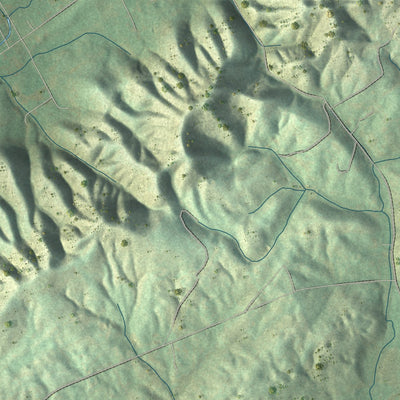 Second close-up of the map of Surgoinsville, Tennessee print showing more streets and buildings