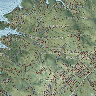 Close-up of the map of Talbott, Tennessee print showing street and building detail
