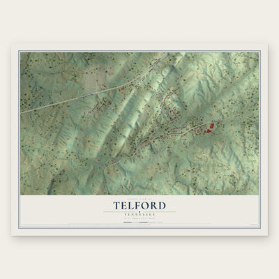 Telford, Tennessee map print, the full design