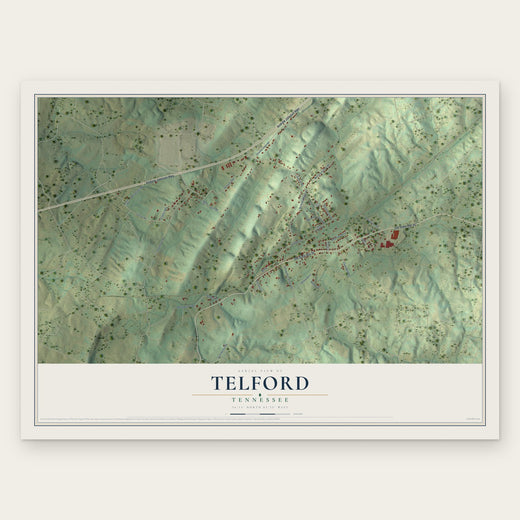 Telford, Tennessee map print, the full design