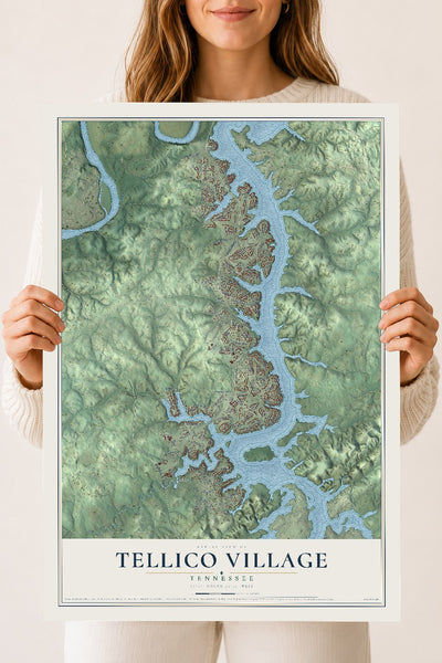 Map of Tellico Village, Tennessee, 18 x 24 inch unframed archival matte print
