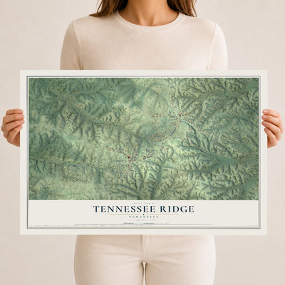 Map of Tennessee Ridge, Tennessee, 12 x 18 inch unframed archival matte print