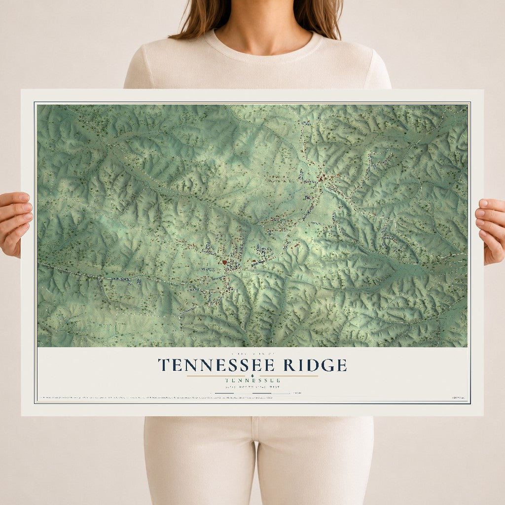 Map of Tennessee Ridge, Tennessee, 18 x 24 inch unframed archival matte print