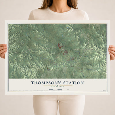 Map of Thompson's Station, Tennessee, 18 x 24 inch unframed archival matte print