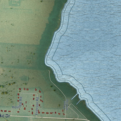 Second close-up of the map of Tiptonville, Tennessee print showing more streets and buildings