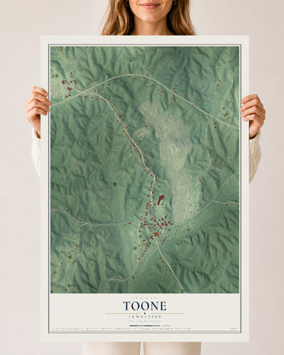 Map of Toone, Tennessee, 24 x 36 inch unframed archival matte print