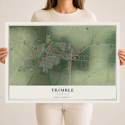 Map of Trimble, Tennessee, 18 x 24 inch unframed archival matte print