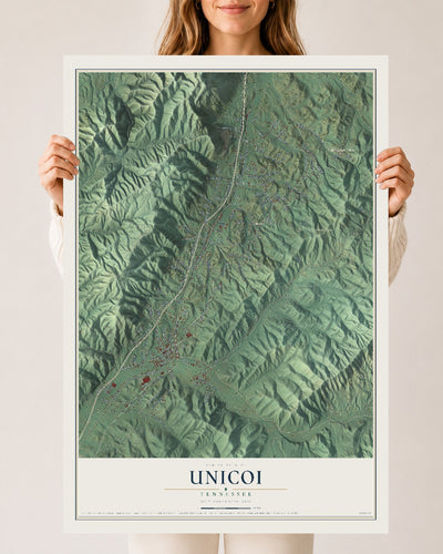 Map of Unicoi, Tennessee, 24 x 36 inch unframed archival matte print