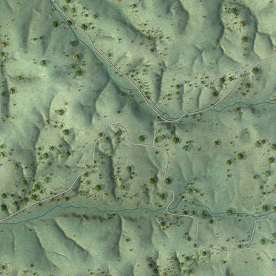 Second close-up of the map of Vanleer, Tennessee print showing more streets and buildings