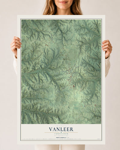 Map of Vanleer, Tennessee, 24 x 36 inch unframed archival matte print