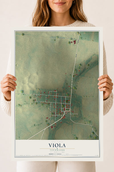 Map of Viola, Tennessee, 18 x 24 inch unframed archival matte print