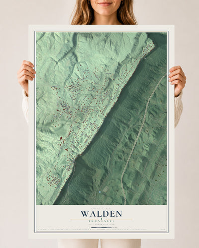 Map of Walden, Tennessee, 24 x 36 inch unframed archival matte print