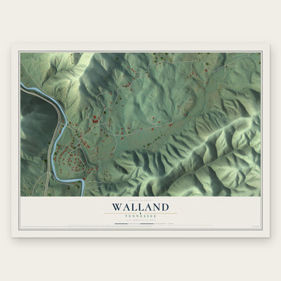 Walland, Tennessee map print, the full design