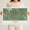 Map of Wartburg, Tennessee, 12 x 18 inch unframed archival matte print